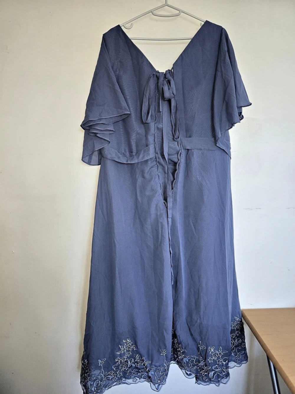 Blue Embroidered Maxi Dress Like New